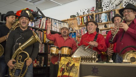 Fanfare Ciocarlia performs at a Tiny Desk Concert in January 2014.