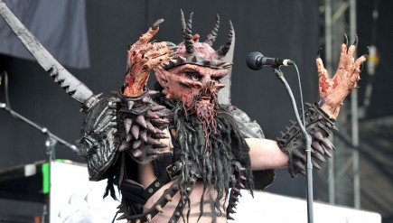 Oderus Urungus of GWAR performs on day three of the Download Festival at Donington Park on June 12, 2011 in Castle Donington, England.