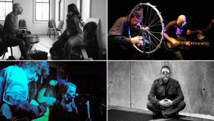 Some of the artists at the 2016 Sonic Circuits festival, clockwise from top left: Sleep Talk (Natalia Steinbach & Dave Grollman); Zlimrah; Chester Hawkins; and the Hay-Liebig Duo.