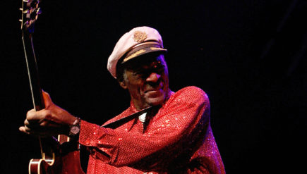 Rock 'n' roll legend Chuck Berry performs during a concert held in Santa Cruz de Tenerife in 2008. He turns 90 Tuesday.